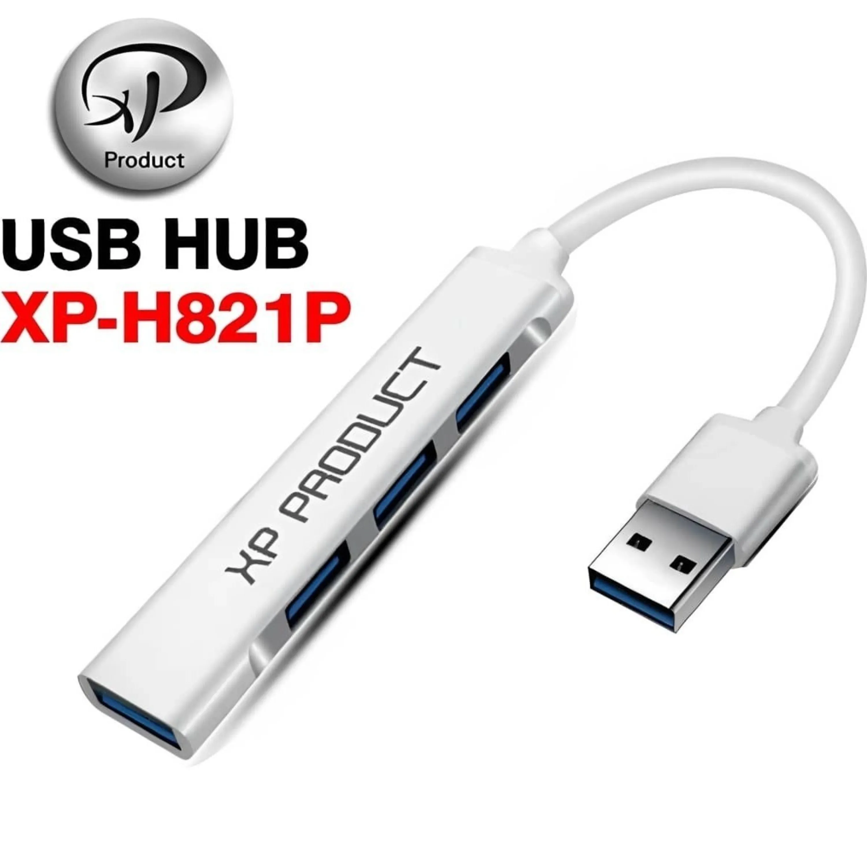 نمای روبروی هاب XP-H821P با 4 درگاه USB 3.0